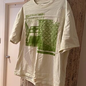 Jordan Cream and Green Graphic Tee